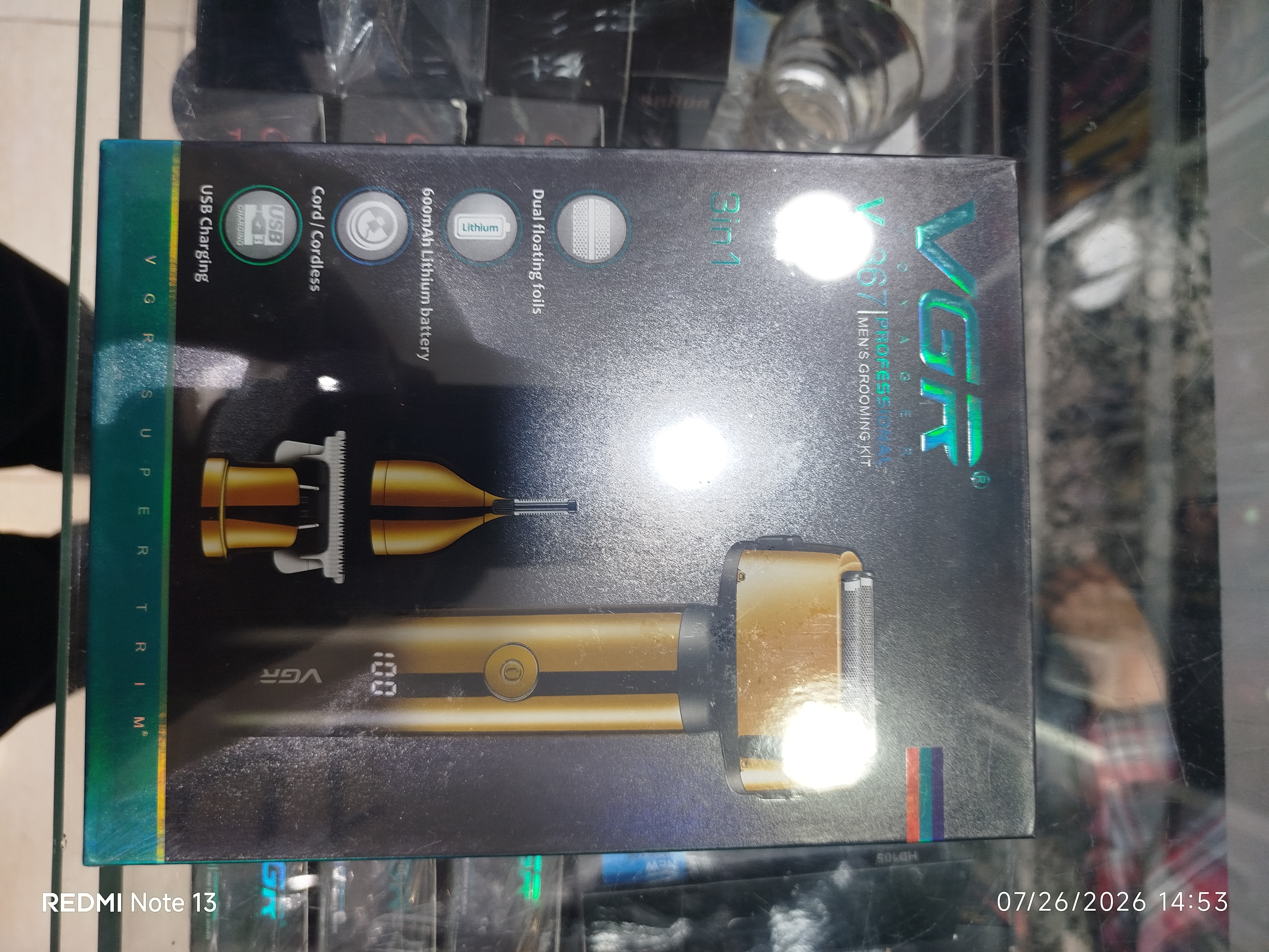 ماشین اصلاح موی سر و صورت شارژی وی جی ار مدلV-367